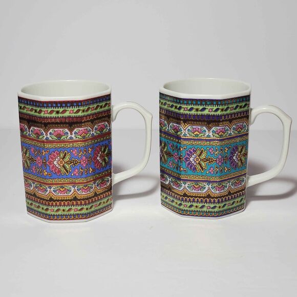 2 Takahashi Paisley Mugs Vintage - Picture 6 of 6